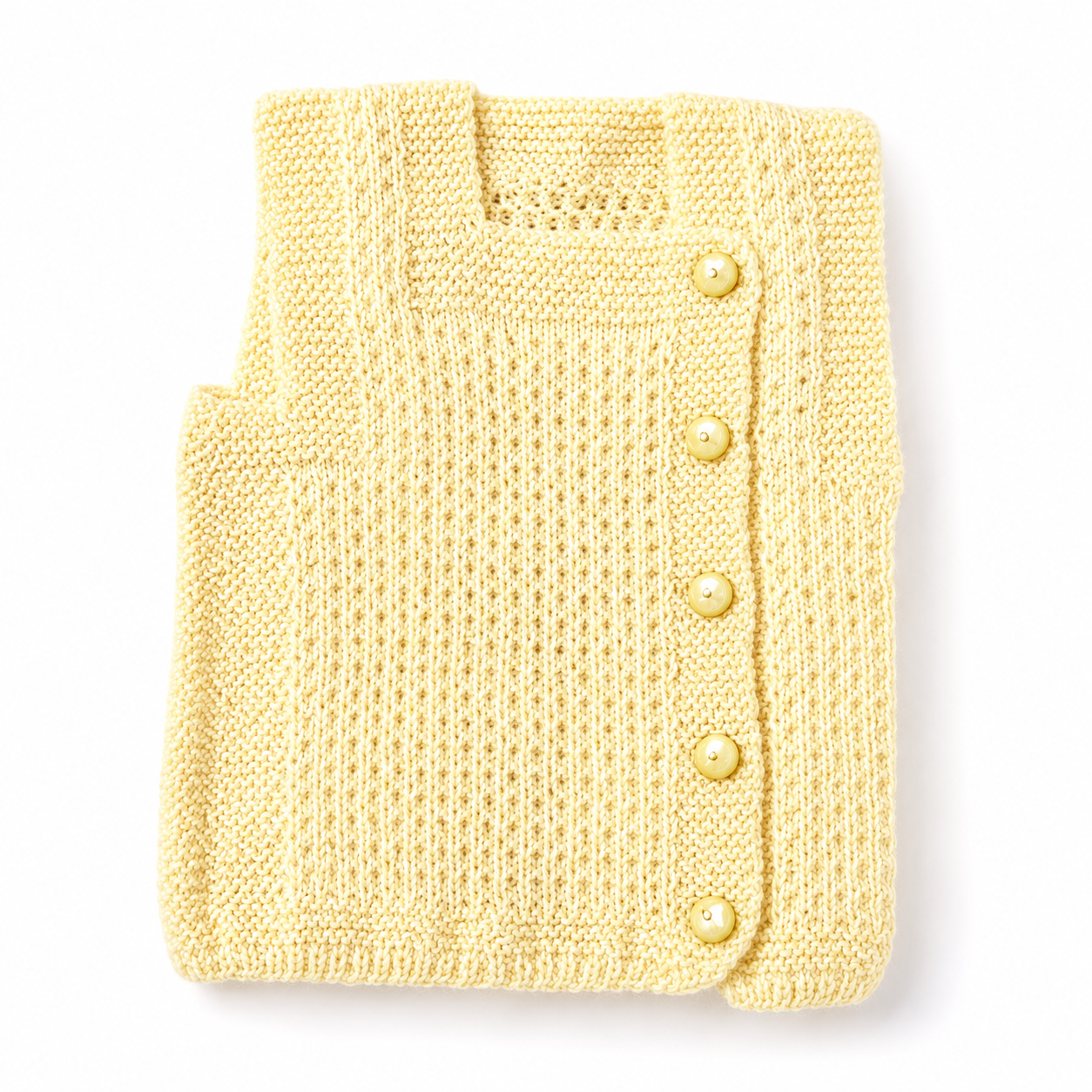 Hand Knitted Baby Wool Vest | Cream Sleeveless Knit