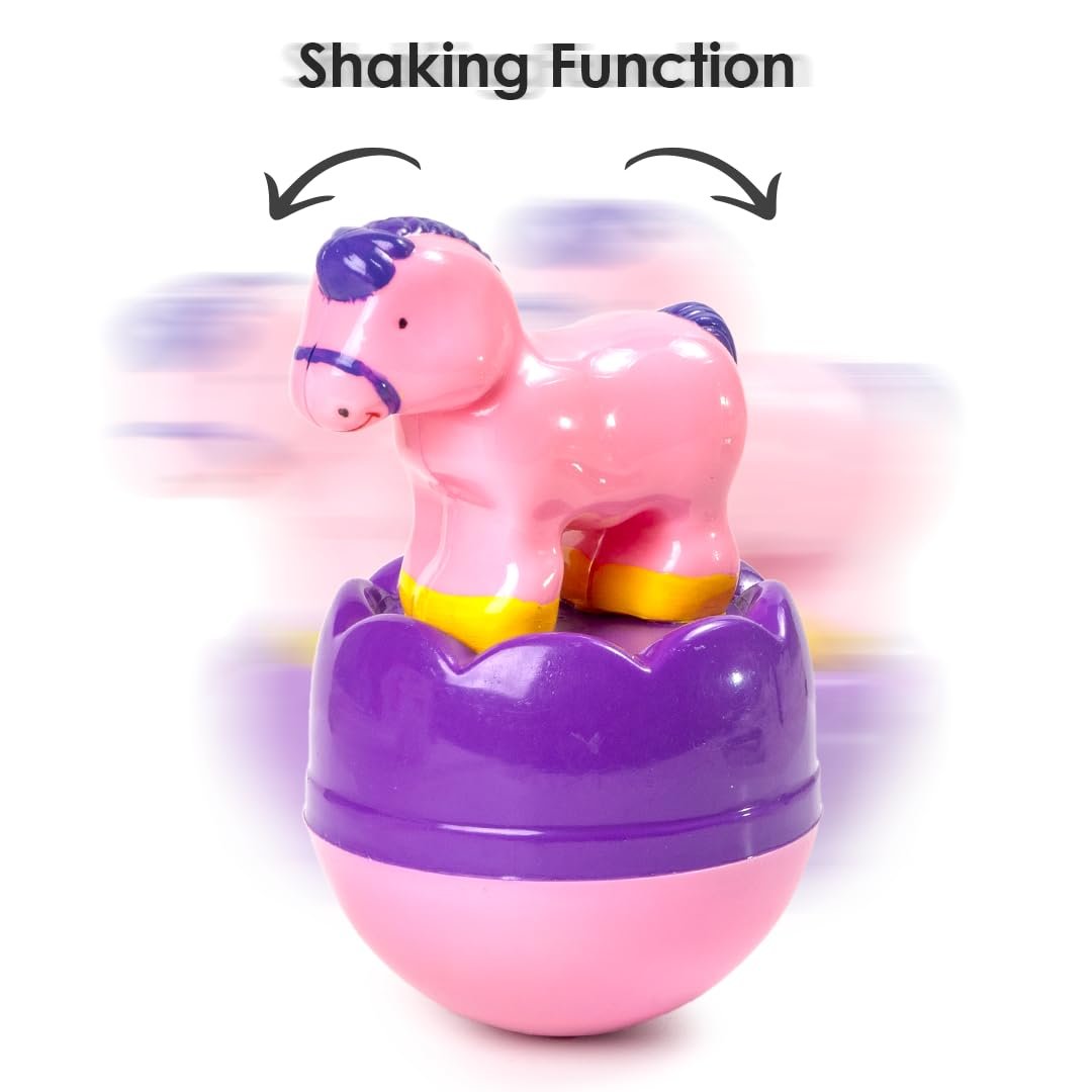 Unicorn Roly Poly Wobbling Bell Sounds Musical Rattling Toy