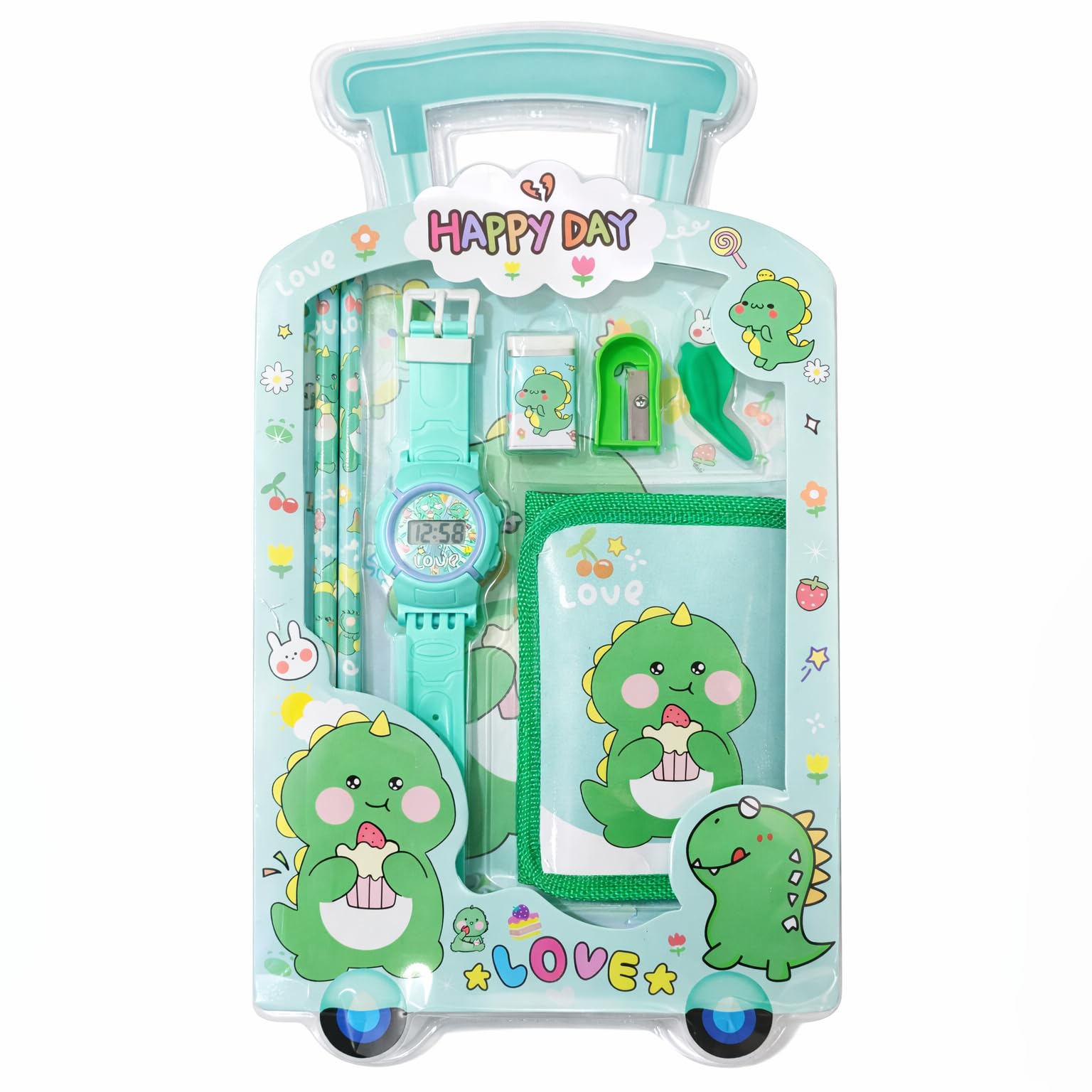 Stationery Suitcase Set with Digital Watch and Wallet | Kids Gift