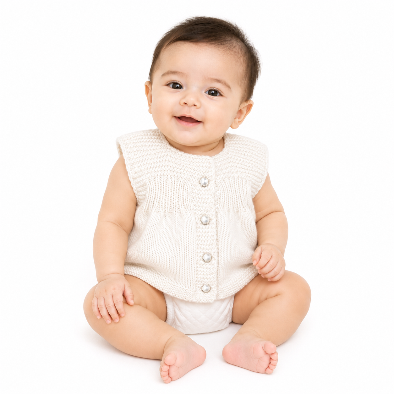 Hand Knitted Baby Wool Vest