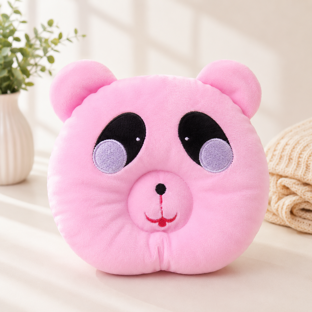 Soft Baby Head Shaping Pillow | Cute Panda Face | Newborns and Infants