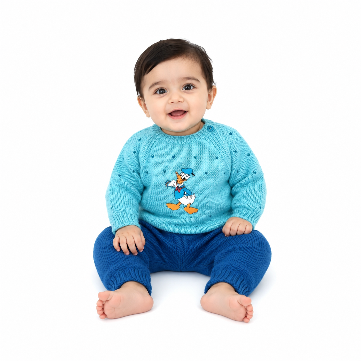 Premium Hand Knitted Sweater Set with Soft Wool Knit & Cozy Winter Bottom Wear