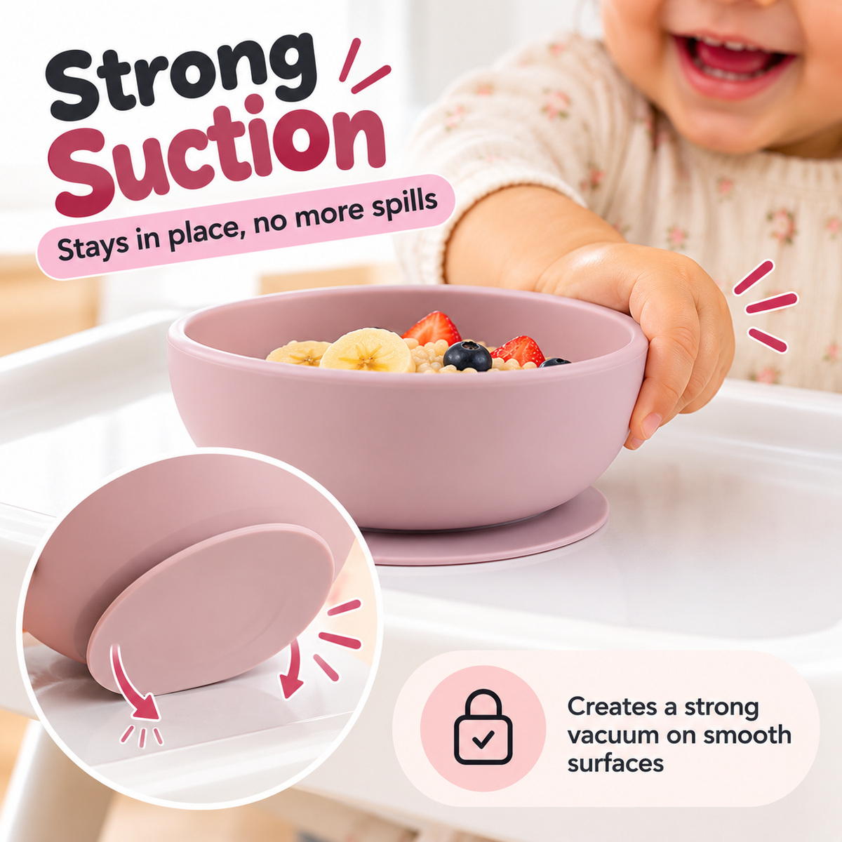 Silicone Suction Bowl With Spoon For Baby