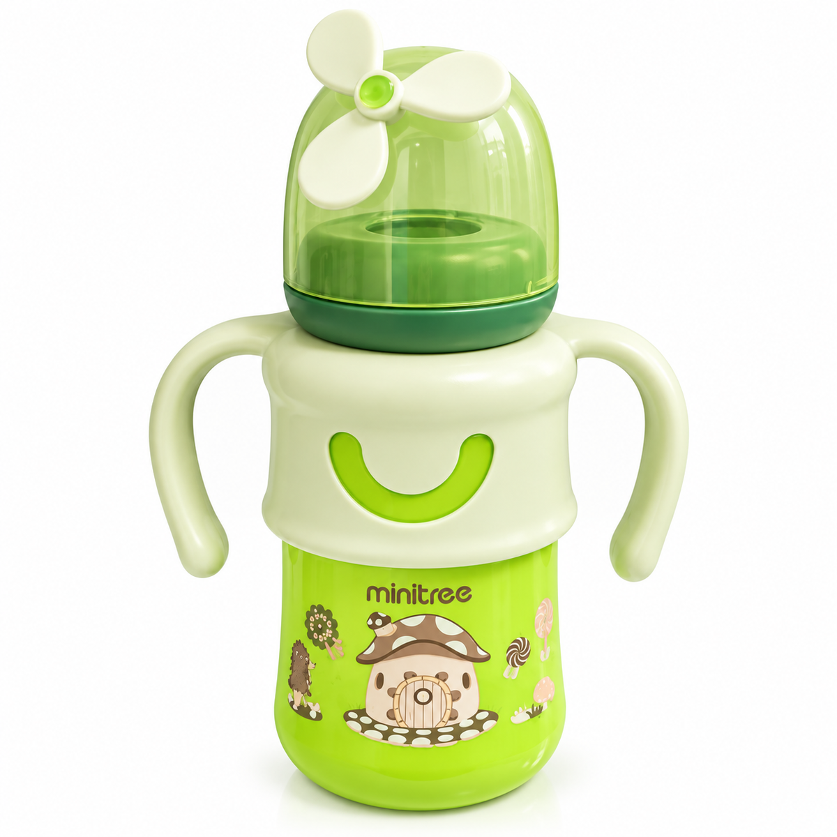 Minitree Baby Feeding Bottle with Easy-Grip Handles | 270ml, 6 Months and Above