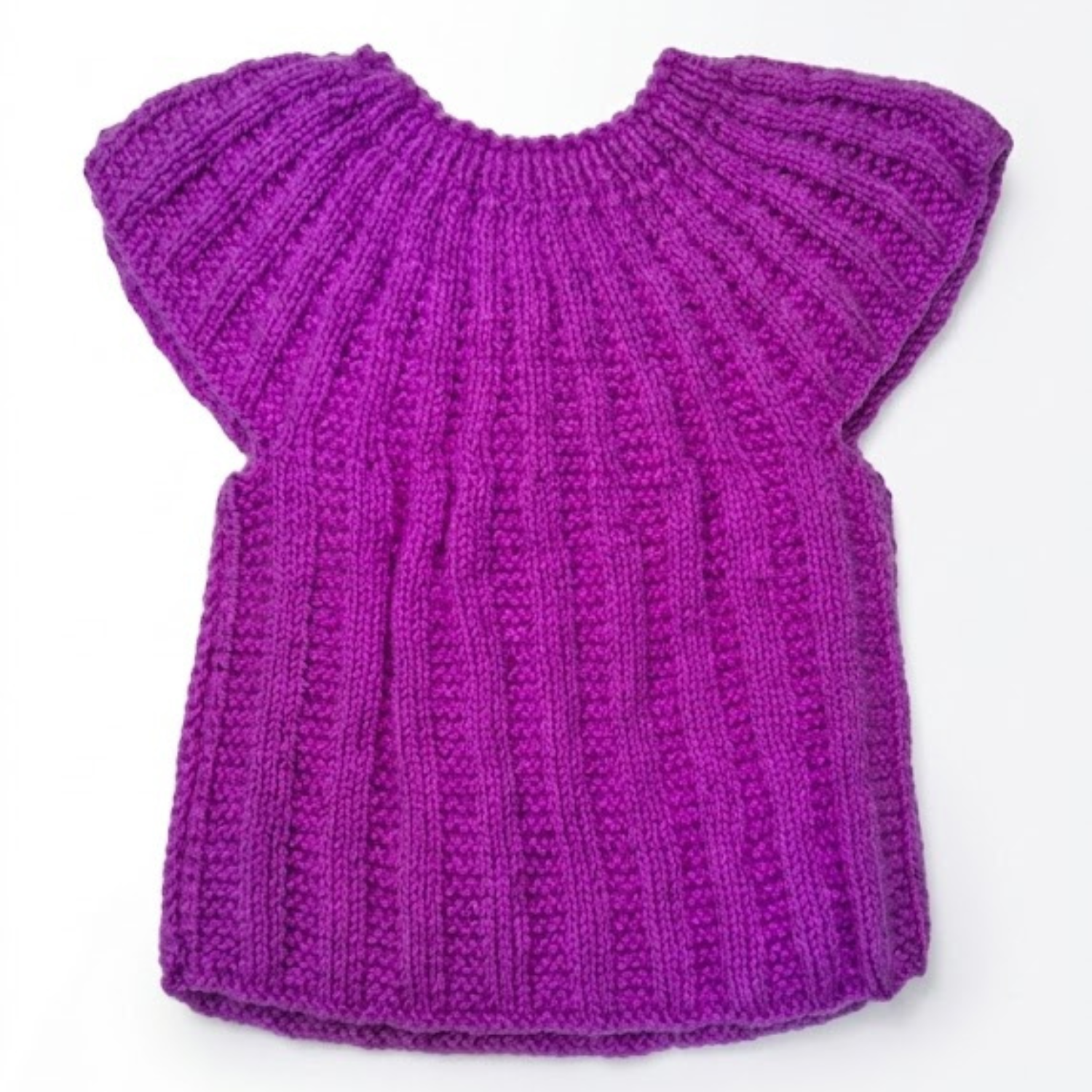 Hand Knitted Baby Girl Sweater | Purple | 0-6 Months