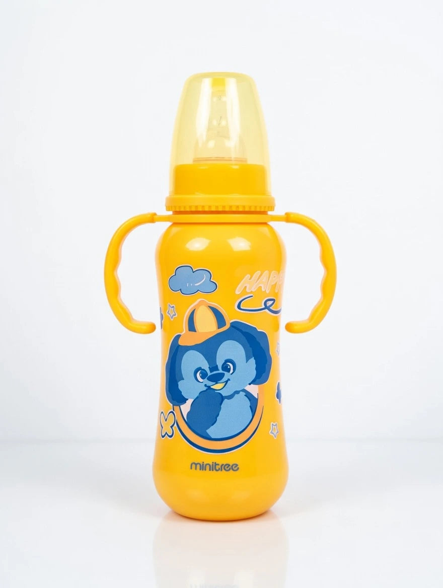 Minitree Baby Feeding Bottle with Easy-Grip Handles | 270ml, 6 Months and Above