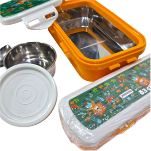 Stainless Steel Lunch Box with Pencil Box FREE