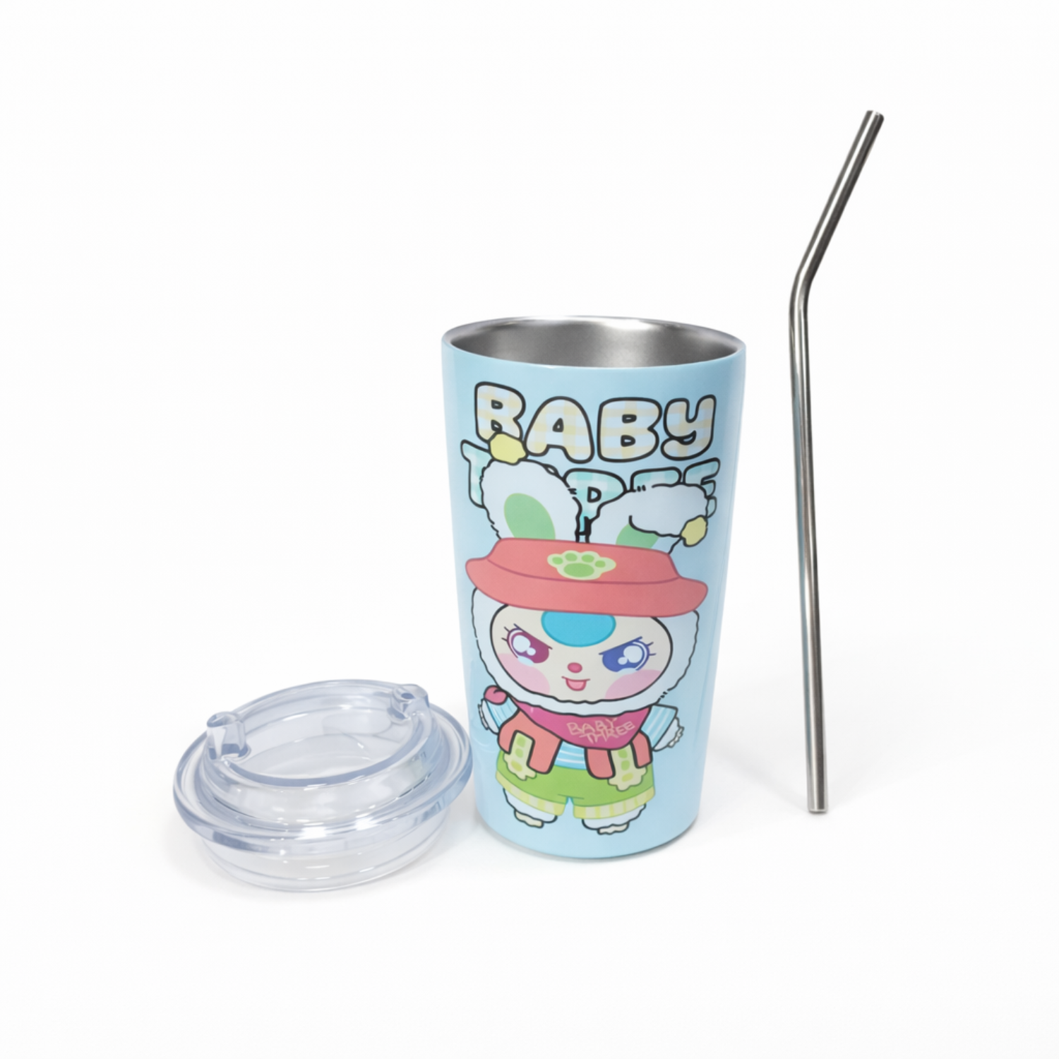 Stainless Steel Tumbler with Straw - Cute Cartoon Sipper Cup for Boys & Girls