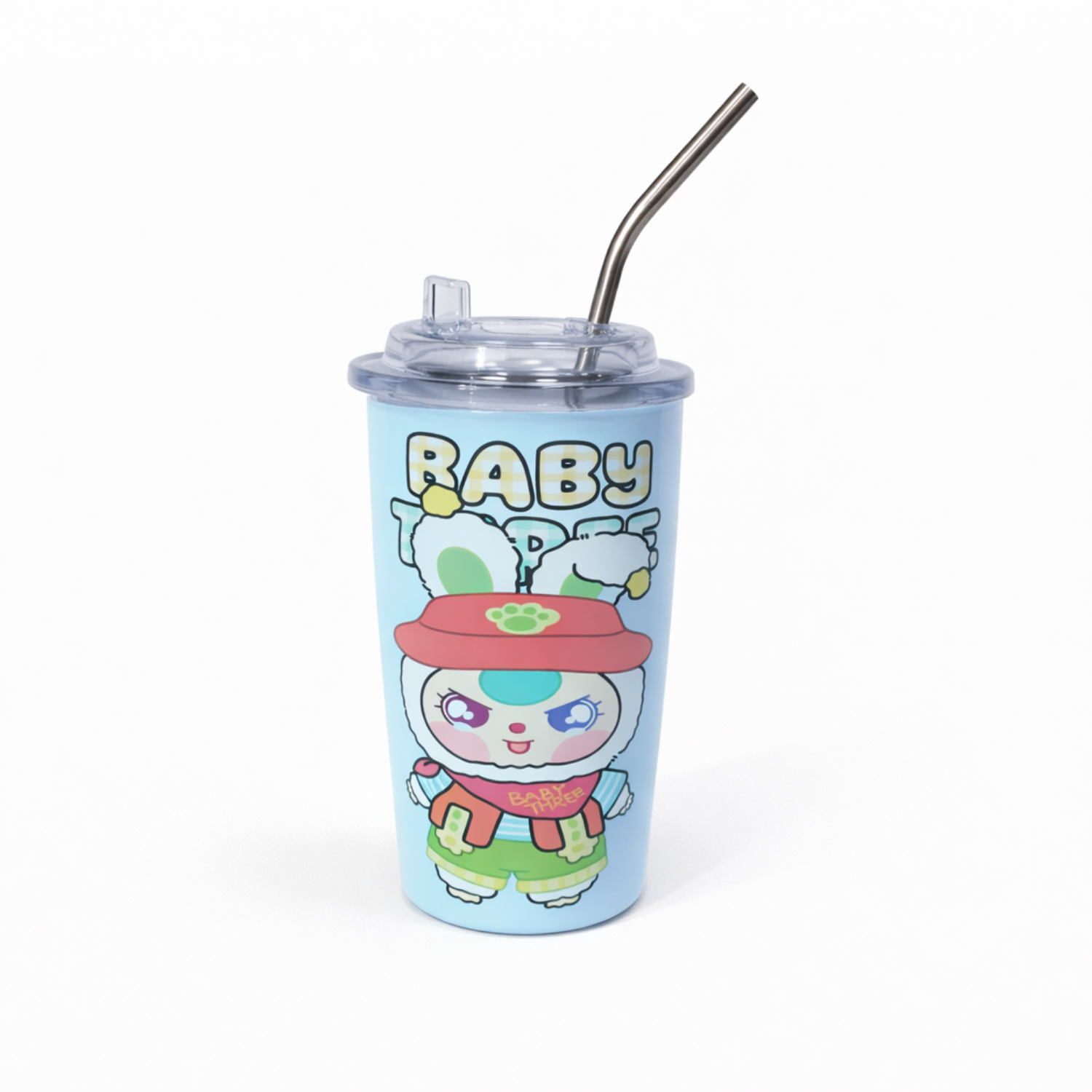Stainless Steel Tumbler with Straw - Cute Cartoon Sipper Cup for Boys & Girls