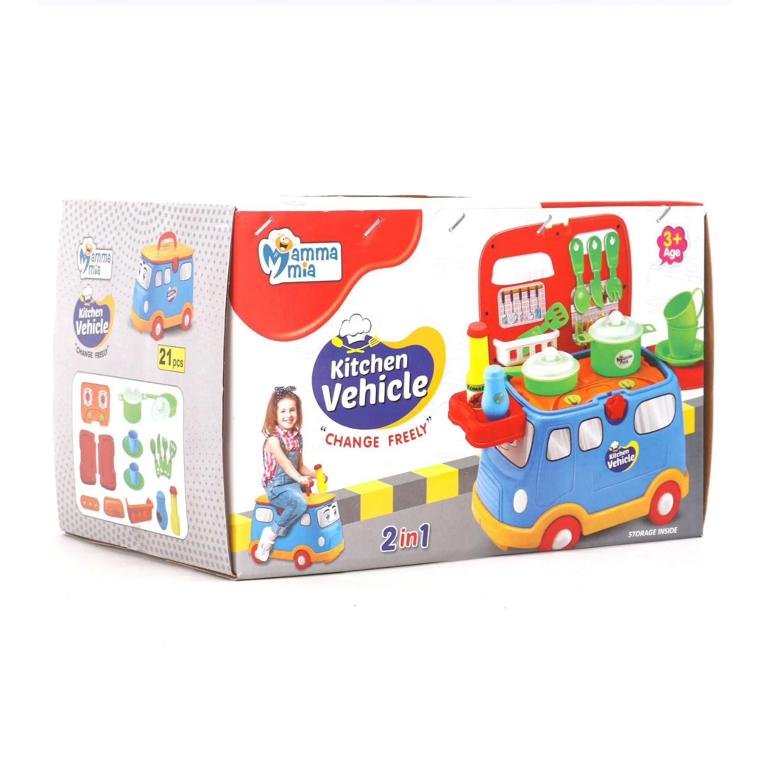Kids Vehicle Set – 2-in-1 Kitchen / Doctor / Fashion Set with Accessories | Pretend Role Play Toy | Gift for Kids 3+ Years