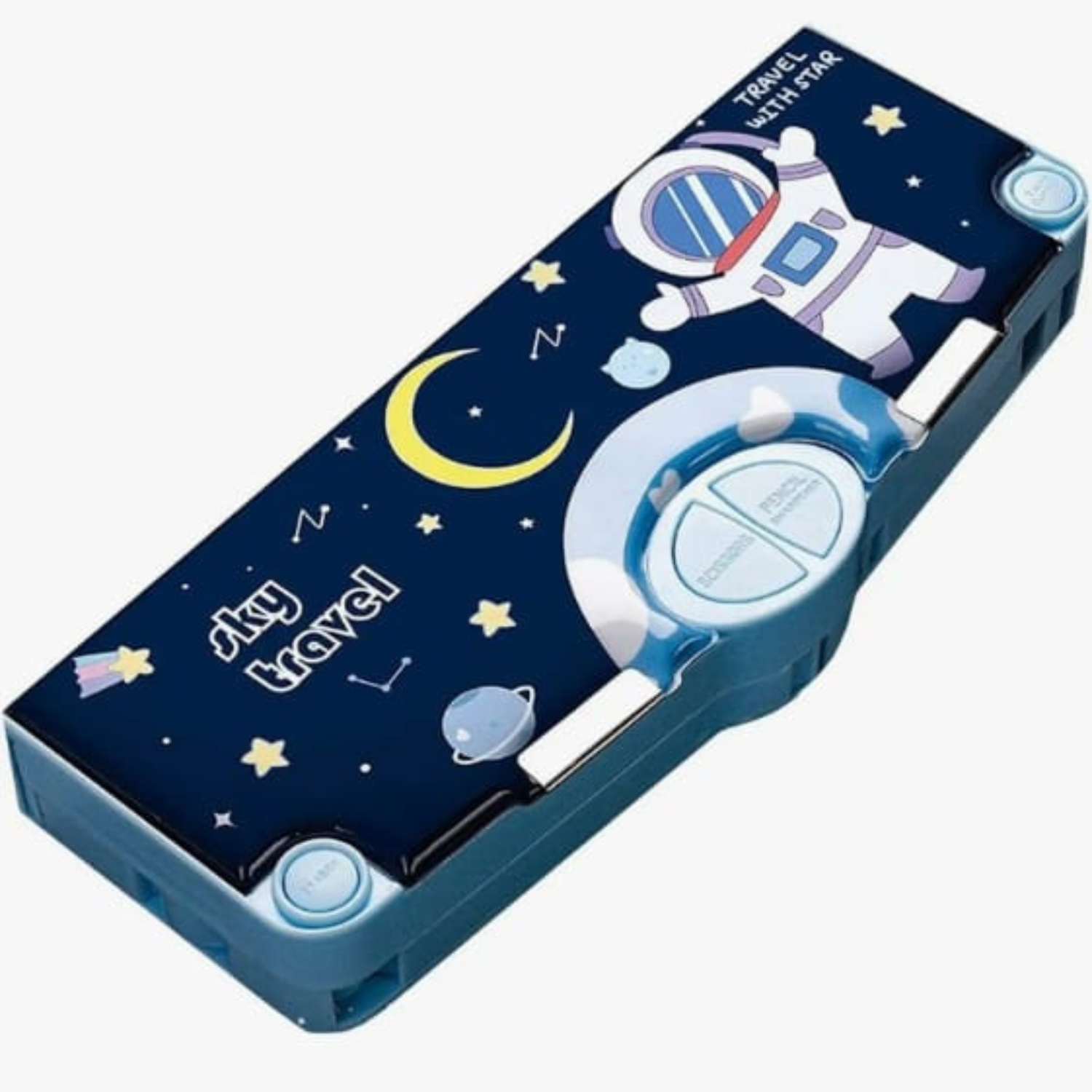 Multifunction Pencil Case for Girls and Boys, Cute Cartoon Pen Box Organizer Stationery with Lock, Sharpener, Schedule, Whiteboard, School Supplies, Best Gifts for Kids