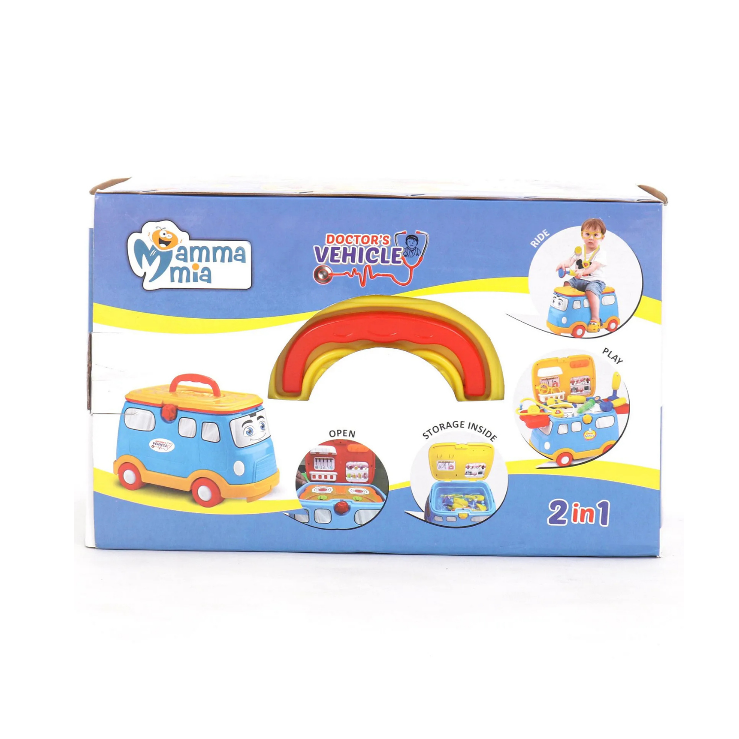 Kids Vehicle Set – 2-in-1 Kitchen / Doctor / Fashion Set with Accessories | Pretend Role Play Toy | Gift for Kids 3+ Years
