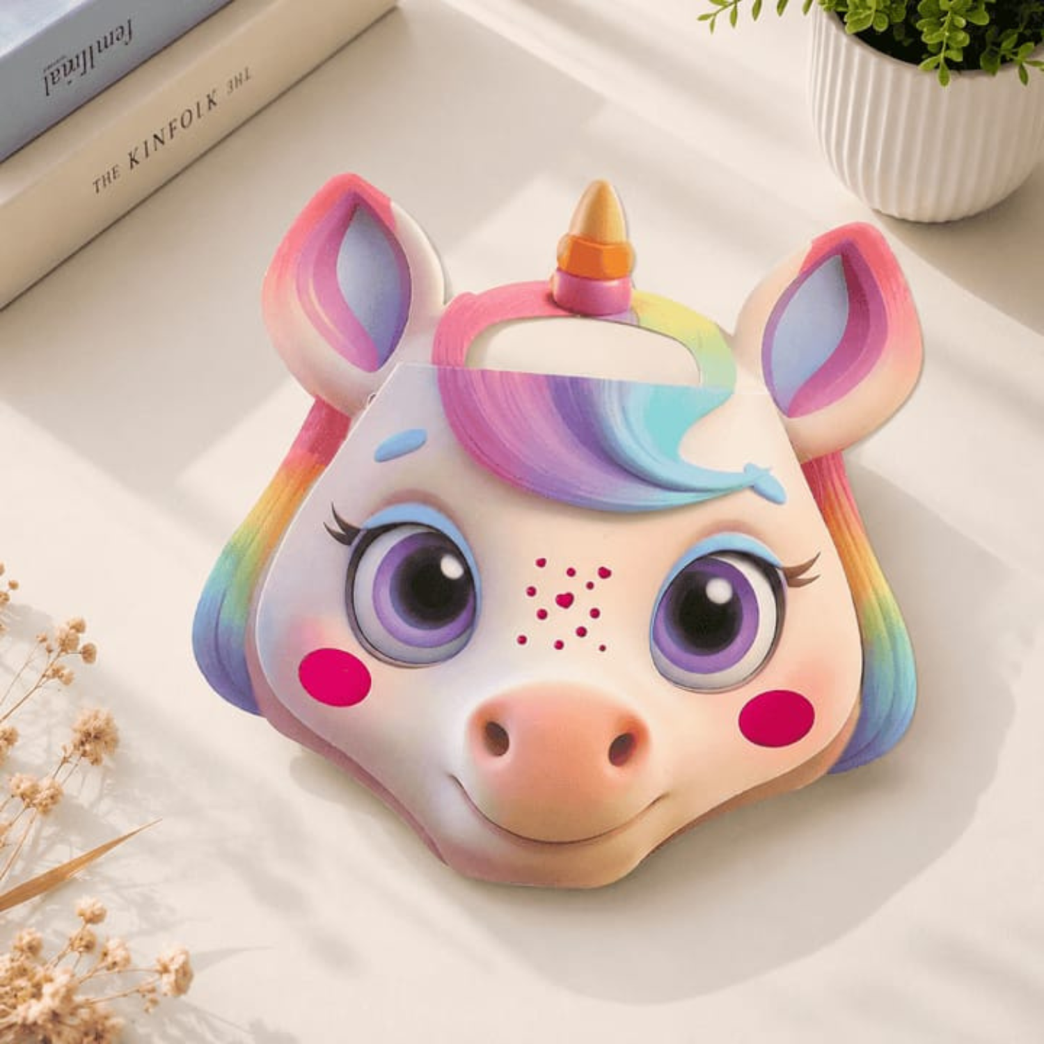 3D Cartoon Unicorn Face Drawing Book