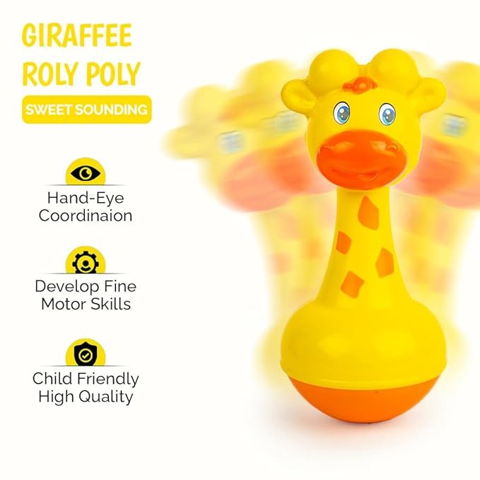 Giraffe Roly Poly Push and Wobble Sound Toy for Kids 8+ Months