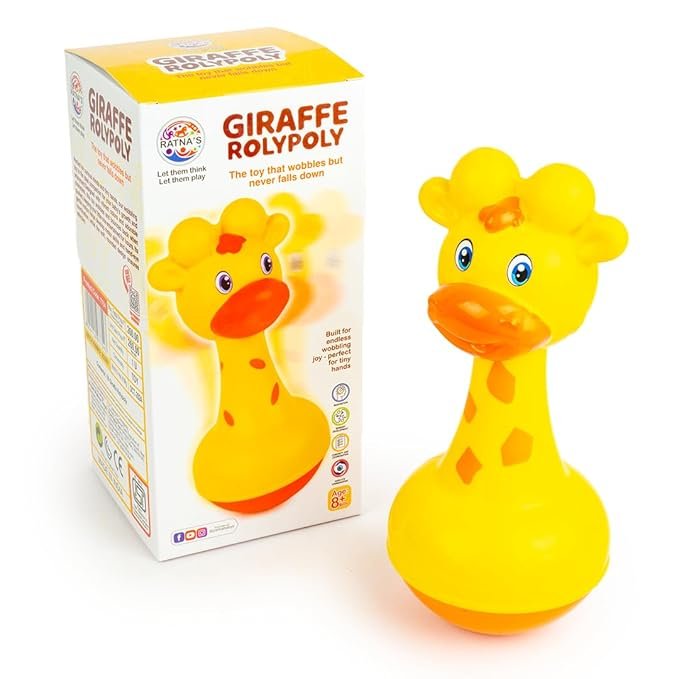 Giraffe Roly Poly Push and Wobble Sound Toy for Kids 8+ Months