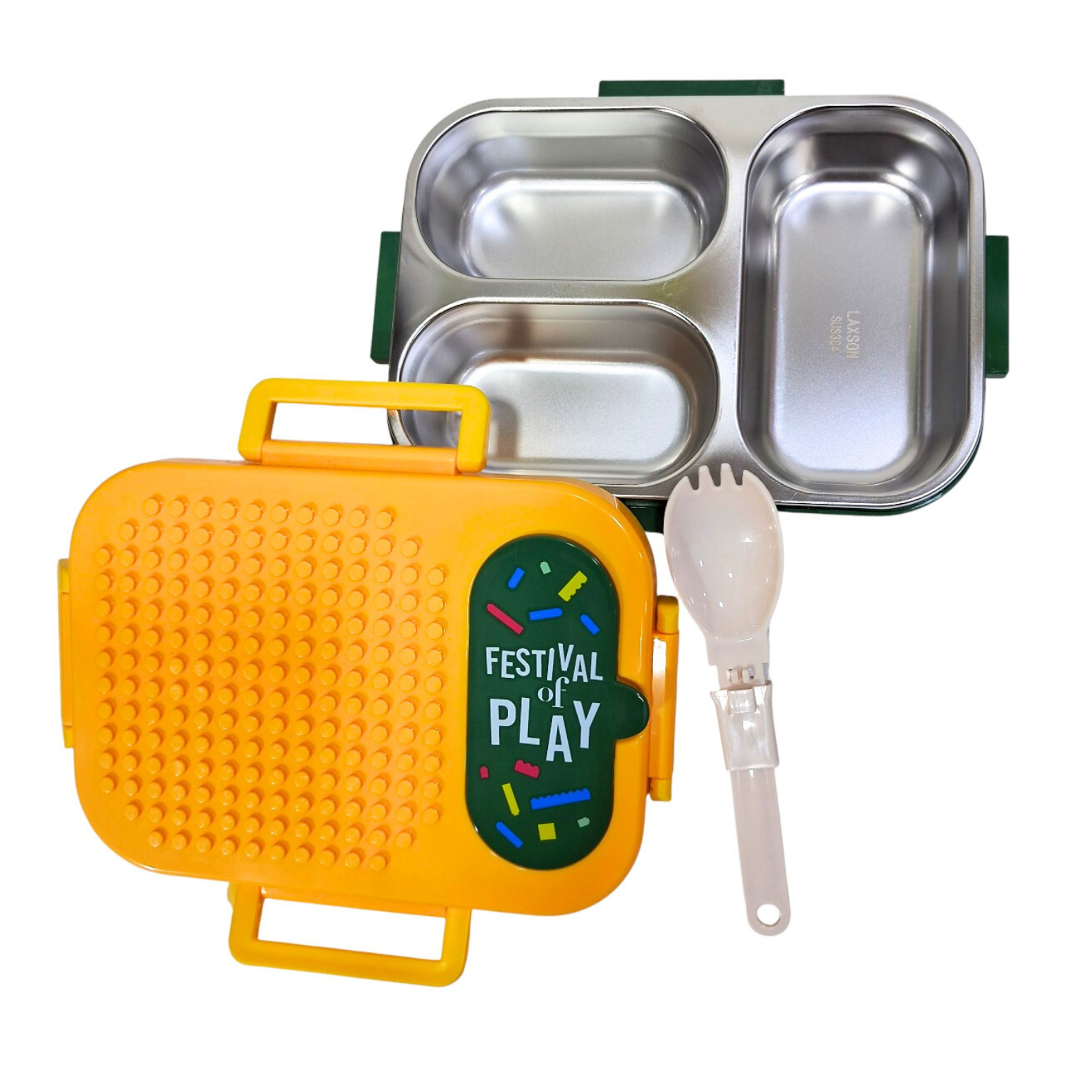 Steel Lunch Box - Stainless Steel - Legos