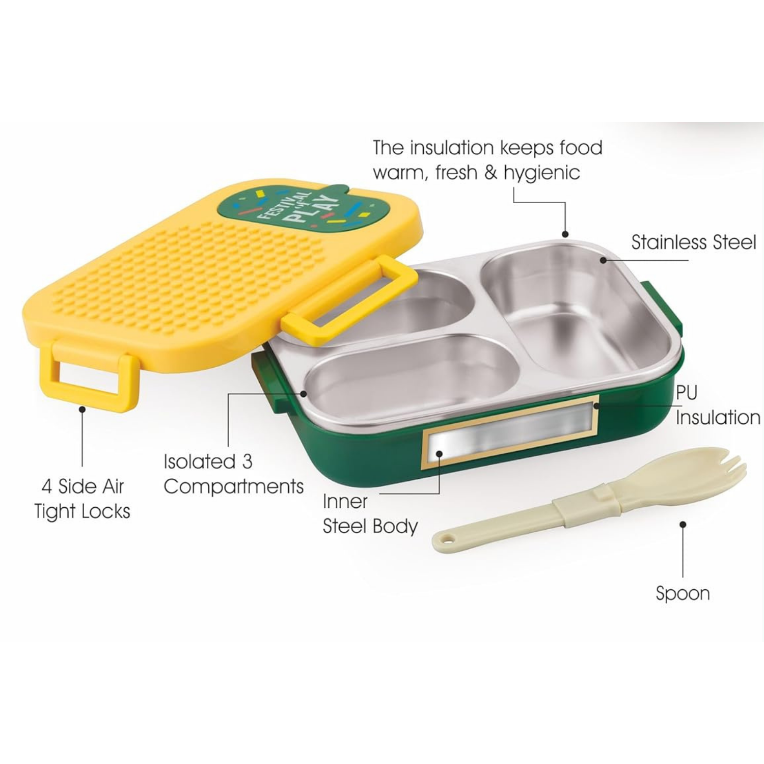 Steel Lunch Box - Stainless Steel - Legos