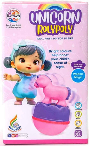 Unicorn Roly Poly Wobbling Bell Sounds Musical Rattling Toy